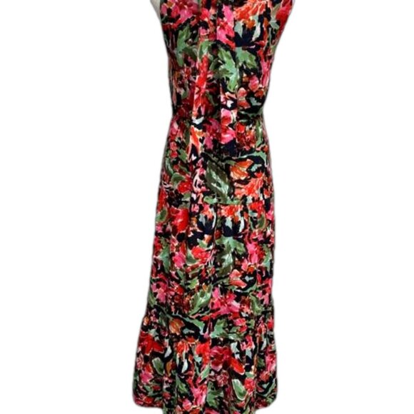 Sam Edleman High Neck Tiered Watercolor Floral Dress NWT - Picture 11 of 14